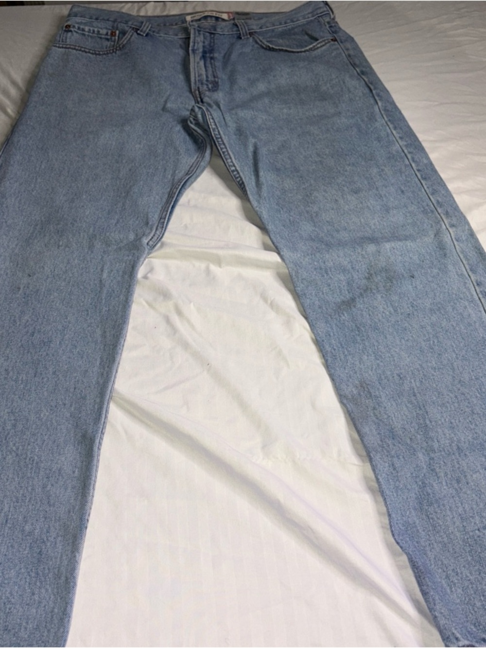 Levi's 505 Jeans Mens 36x32 Regular Fit Straight Leg Light Blue 100% Cotton